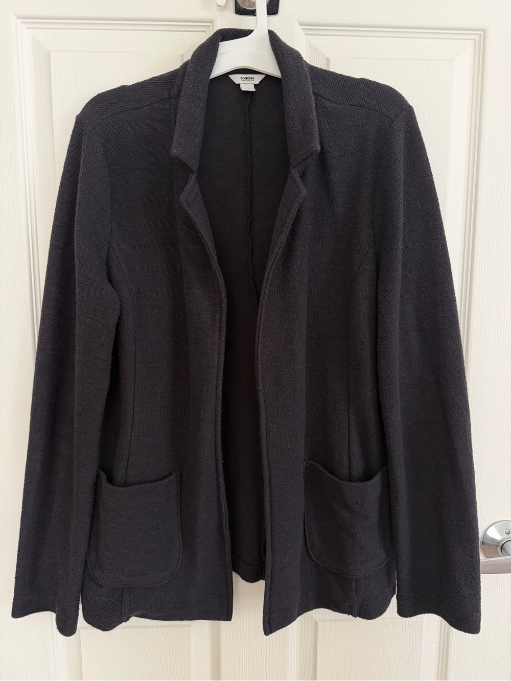 Sonoma Open-Front Knit Blazer Jacket - Black
